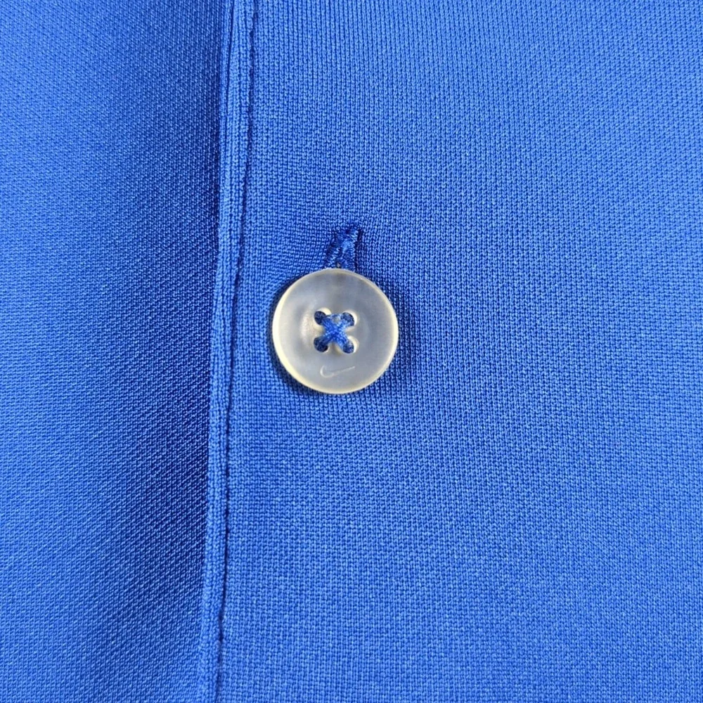 Nike Golf Dri-Fit‎ Athletic Knit Polo Shirt Men's XXL Blue Tour Performance